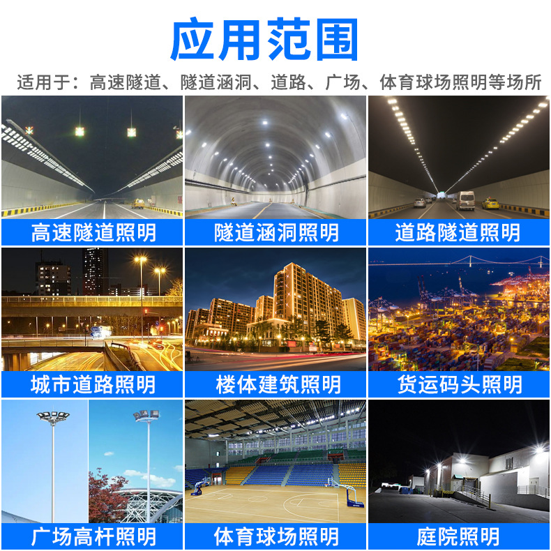 Floodlight Outdoor Highway Tunnel Square Time-Controlled Dimming Module Projection Lighting Fixture Led Tunnel Light