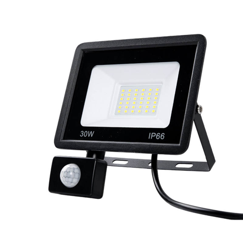 Led Floodlight Outdoor Waterproof Courtyard Infrared Human Body Sensor Floodlight 100W Small Apple Sensor Floodlight