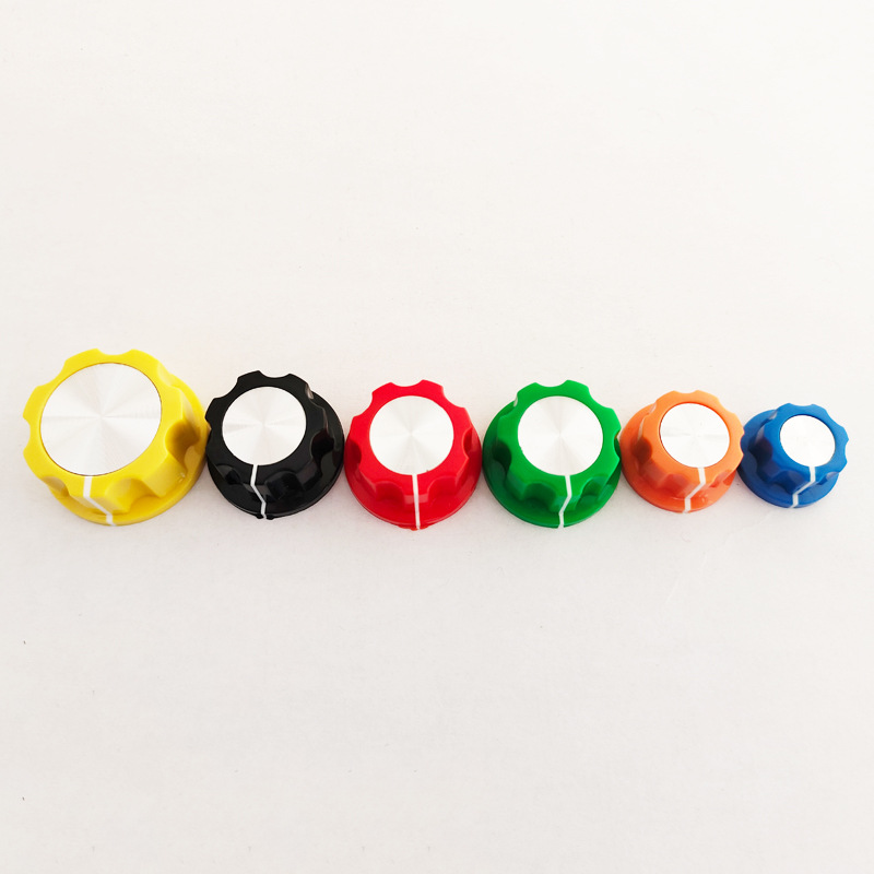 Zhejiang Chunxing MF-A02 Potentiometer CD Pattern Knob Adjusting Cap Inner Hole 6mm Plum Blossom Handle Double Color ABS13 * 23