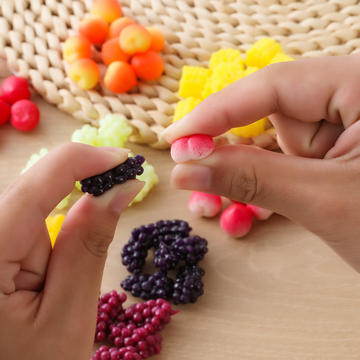 Tpr Mini Peach Q-Bomb Peach Yellow Peach Nectarine Red Peach Grape Corn Segments Corn Kernels Stress Relief Toy