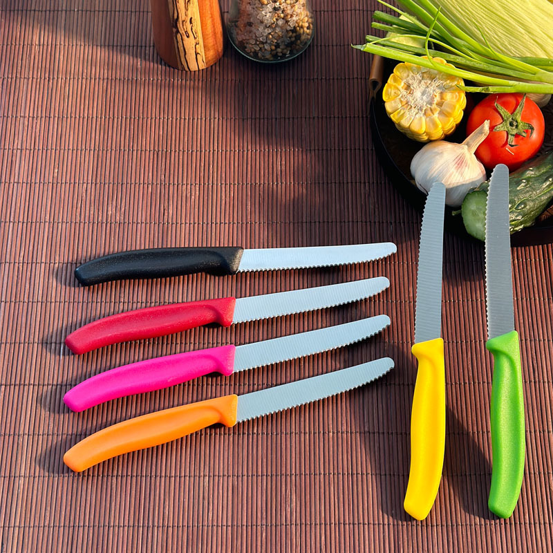 For Amazon cross-border steak knife dessert knife fruit knife tomato knife, oblique grinding blade, sharp and durable,