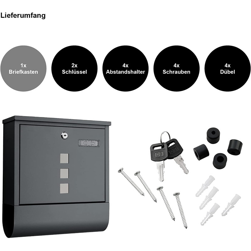 Factory direct mailbox wholesale mailbox outdoor letter and newspaper box wall-mounted creative wall-mounted mailbox mailbox creative mailbox