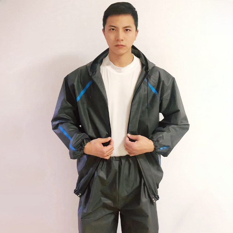 Ultra-light unisex hooded long-sleeved pvc eva sauna suit fitness body-shaping sweat-breaking suit slim-fit shaping suit