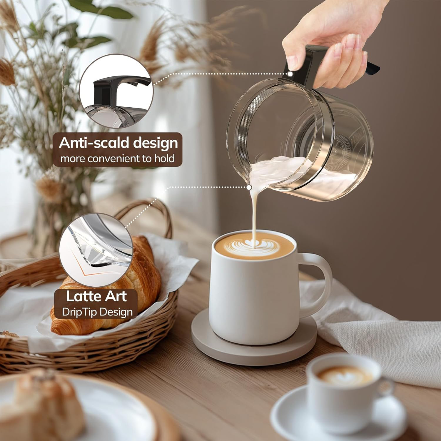 Small Household Appliances Coffee Glass Milk Frother Handheld Milk Frother Hot Milk Coffee Companion Glass Milk Frother