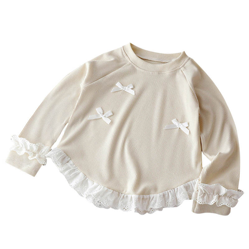 Girls' Long-Sleeved T-Shirt 2025 New Style A-Class Top Autumn Clothes Korean Style Fashionable Children's Clothing Spring and Autumn Base Shirt Children's Wear