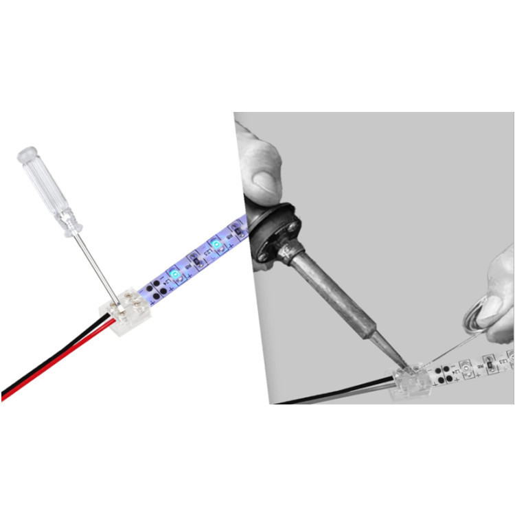 Led Solder-Free Lamp with Connector L-Shaped Corner 8Mm10Mm Light Strip T-Shaped Light Slot Wiring Lock Screw Solder-Free Connector