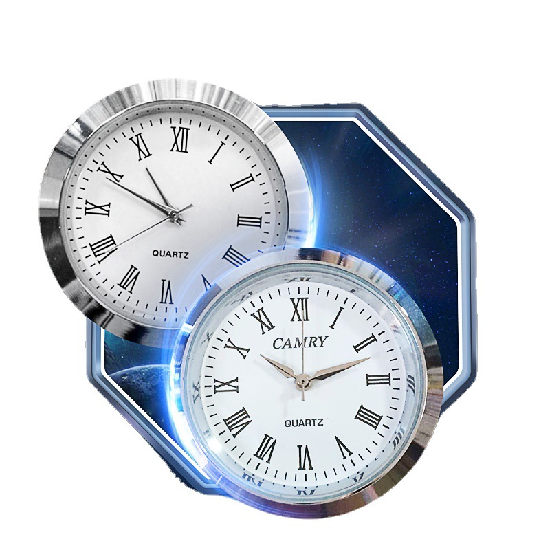 Wholesale clock bladder crystal watch alloy Watch head Crafts accessories desk calendar inlaid watch bladder car quartz watch core