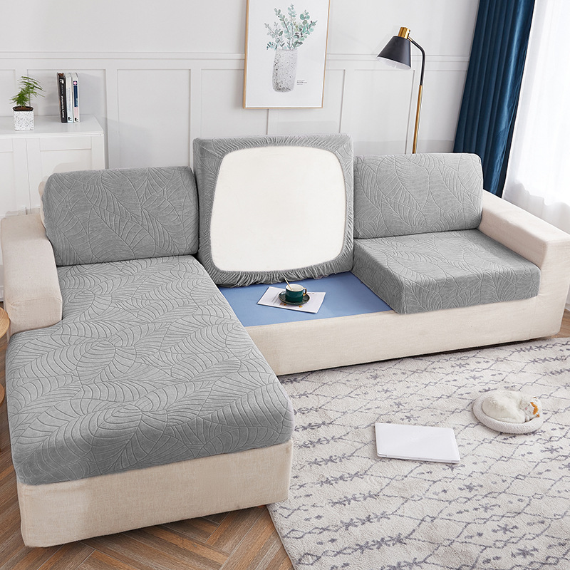 Solid Color Jacquard Sofa Cover Amazon Elastic Sofa Cushion Cover Three-Dimensional Jacquard Lazy Sofa Cushion Cover