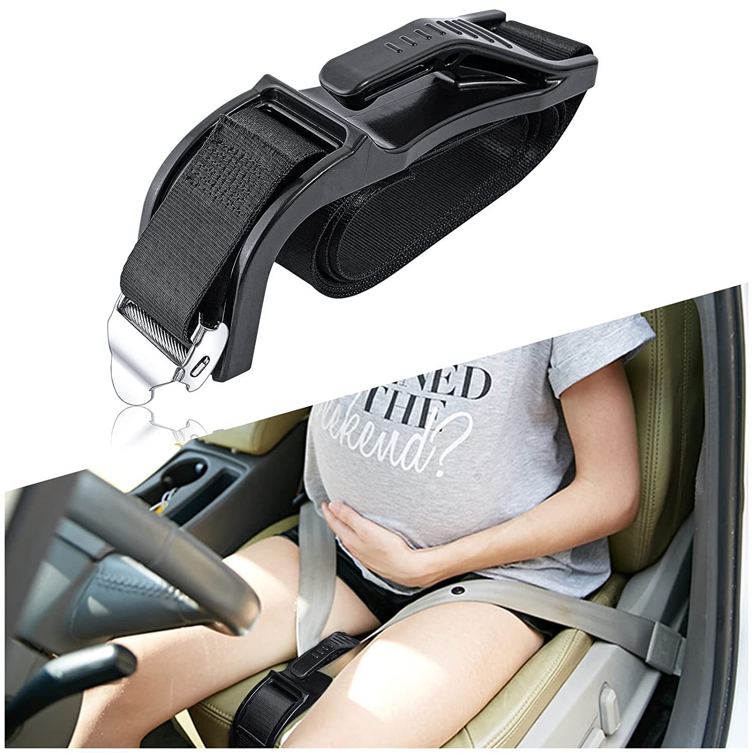 Car Safety Belt for Pregnant Women, Safety Buckle, Anti-Collision Belt Adjuster, Mommy Driving to Prevent Belly Strangulation, Pregnancy Safety Belt