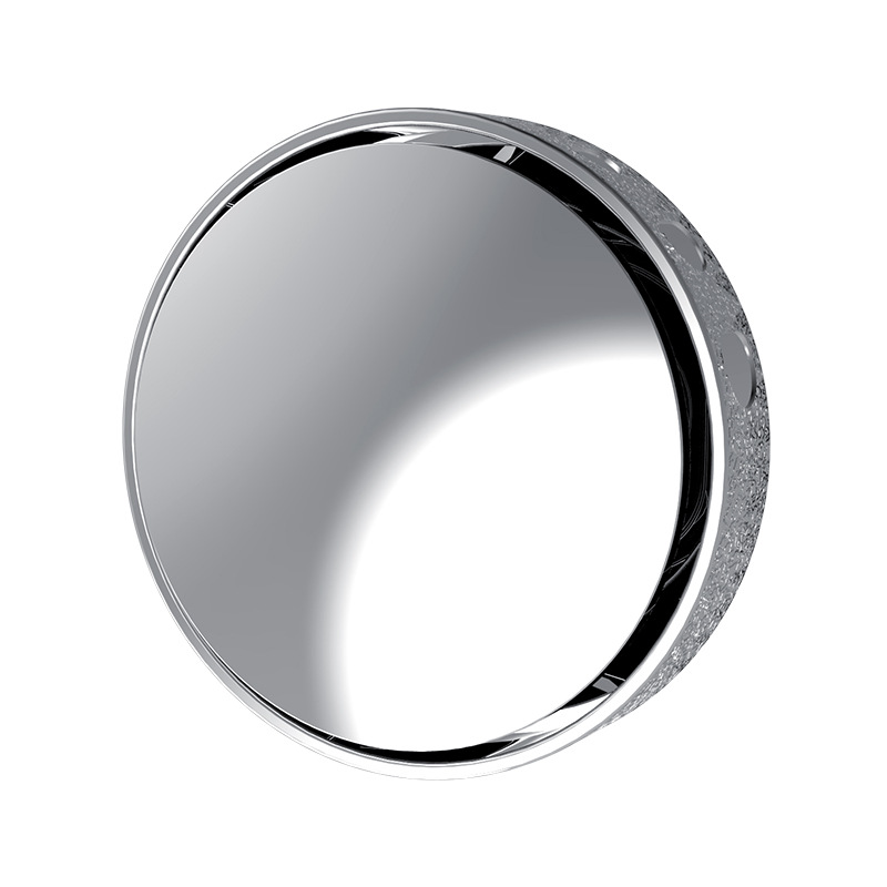 New Leather Pattern Reversing Small Round Mirror 360-Degree Adjustable Suction Cup Small Round Mirror Car Blind Spot Rearview Mirror Wide-Angle Assist