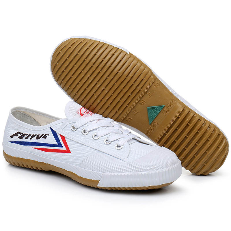 Big Bowen Leap Track and Field Running Shoes Non-slip Wear-resistant Canvas Shoes Sports Examination Wushu Training Shoes White Sneakers White Shoes