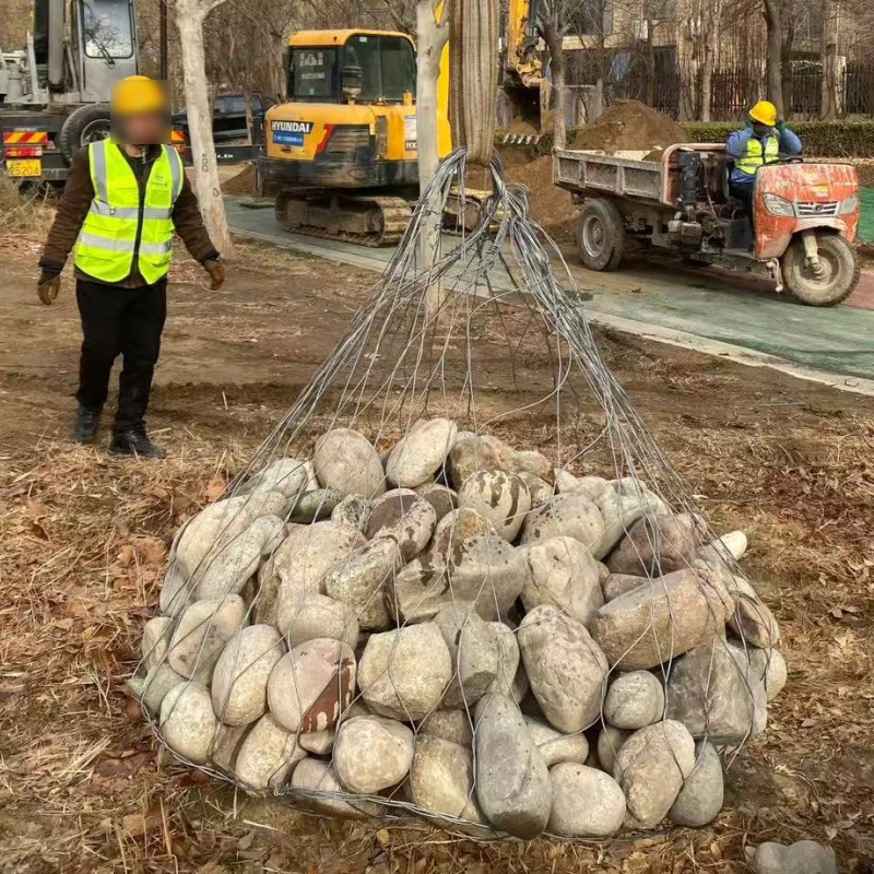 Alloy Mesh Bag Stone Cage Net Manufacturer Wholesale Hand-Woven Iron Wire Flood Control and Emergency Galvanized Steel Wire Rope Net