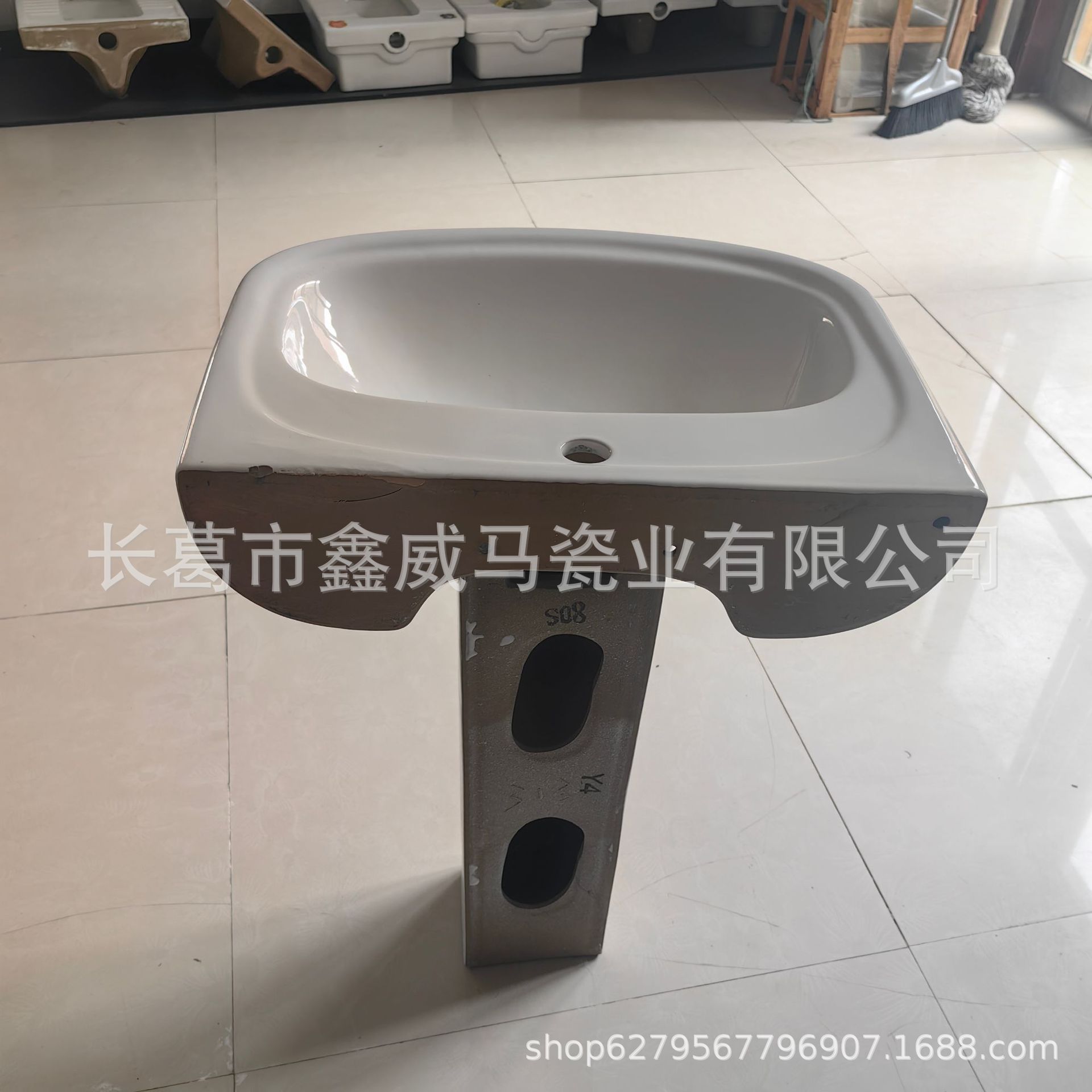Large Column Basin Ceramic Wash Basin Bathroom Washbasin Floor Vertical Column Basin Ceramic
