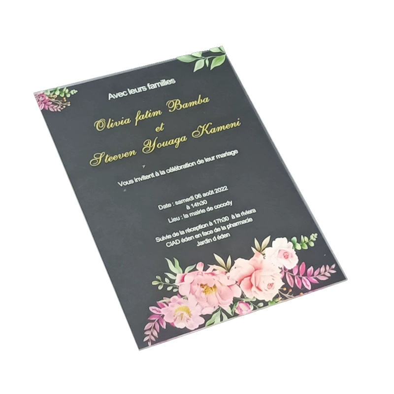 uv printing acrylic invitation card invitation letter invitation card birthday wedding banquet card printing glass making wholesale