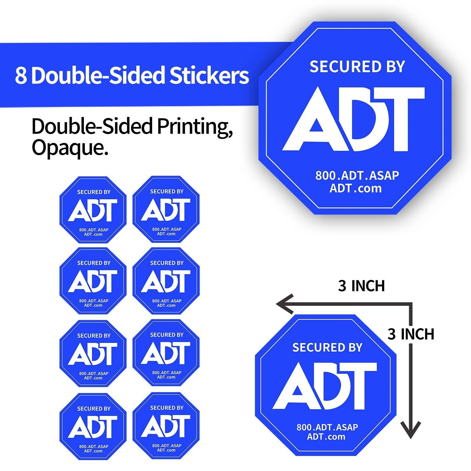 2025 cross-border decorative ADT safety sign super clear printing material warning sign sticker window waterproof