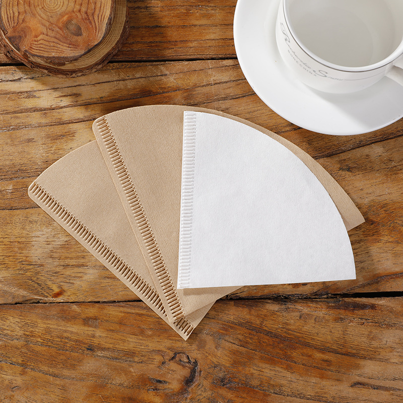 Factory wholesale raw wood pulp drip filter type V-shaped hand coffee filter paper disposable cone American coffee filter paper