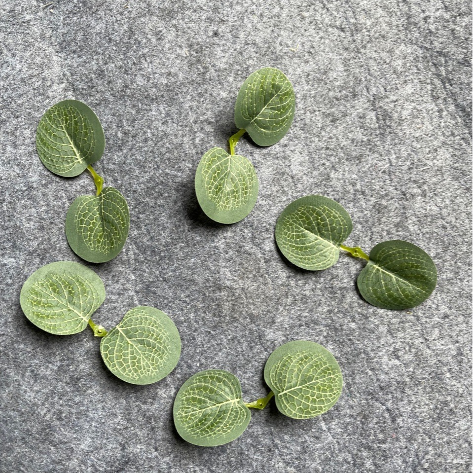 Artificial simulation eucalyptus leaf silk screen money leaf single leaf accessories Amazon decorative cloth leaves