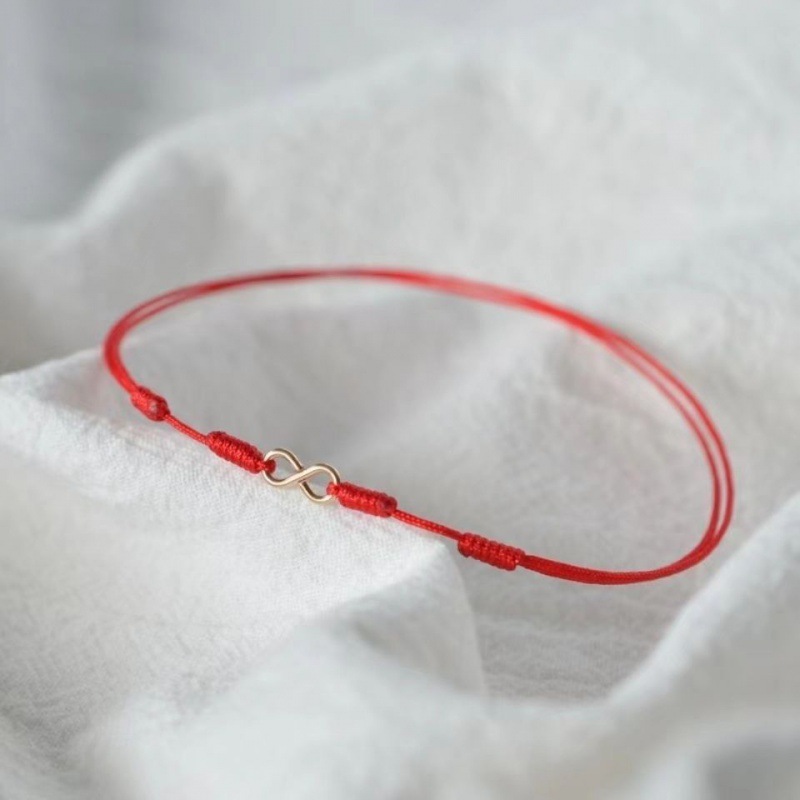 New high-class niche design unlimited rich red rope anklet female summer woven leg rope bracelet rope male couple gift