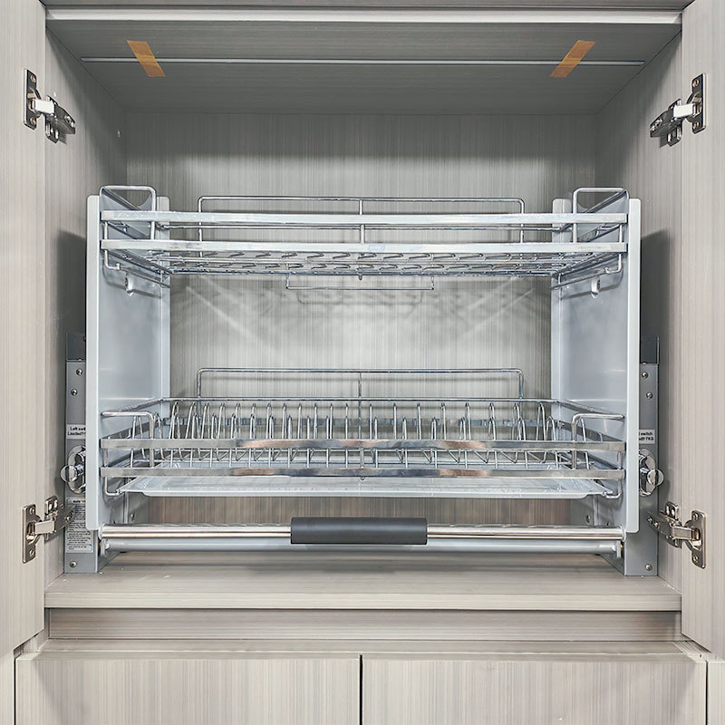 New Kitchen Wall Cabinet Lifting Basket up and down Pull-Out Cabinet Storage Rack Pull Basket Seasoning Basket Dish Lifting Basket
