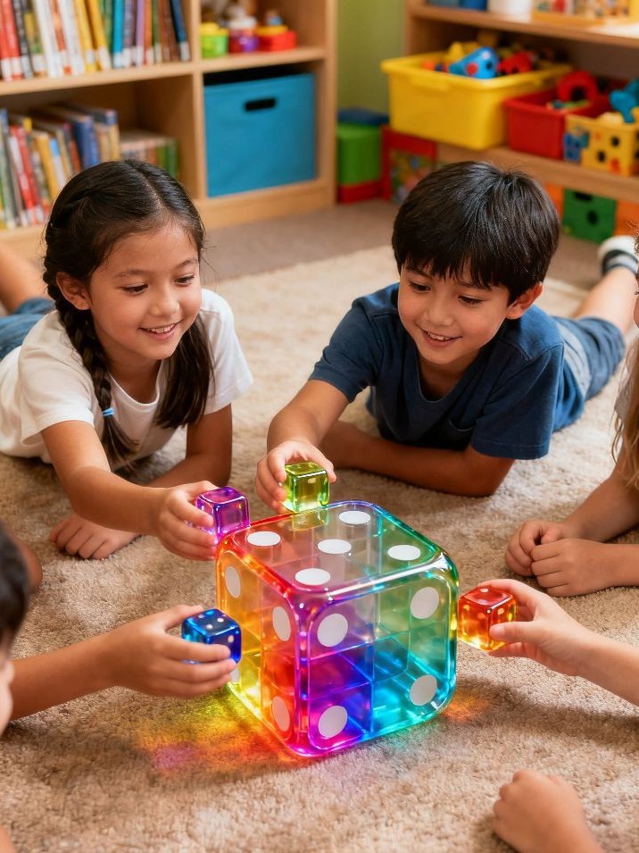 Spot Wholesale 10mm Colorful Transparent Rounded Corner Board Game Running Group Props Game Entertainment Acrylic Crystal Small Dice