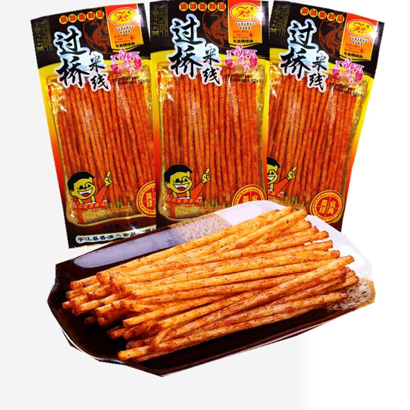 [Exclusively for Lightning Warehouse] Zongzong Cross-Bridge Rice Noodles Spicy Strips Hunan Specialty Spicy Strips 16G/Bag Instant Gluten Snack