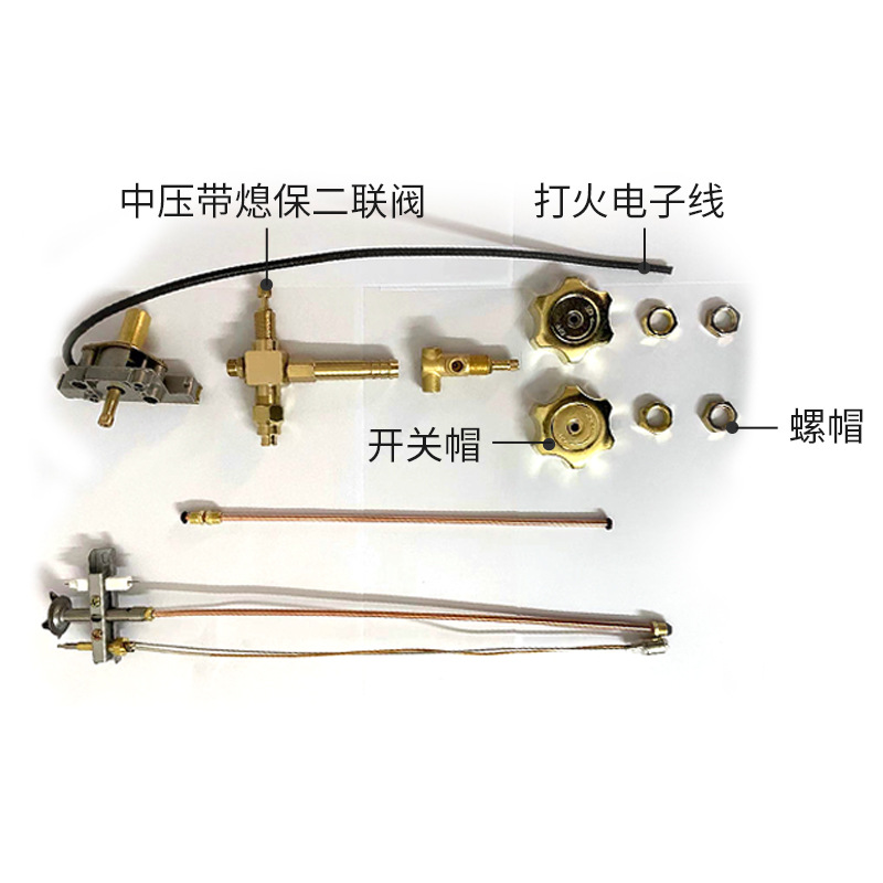 Medium-voltage double valve with extinguishing and maintaining commercial burners electronic ignition assembly gas stove switch flameout protection valve body