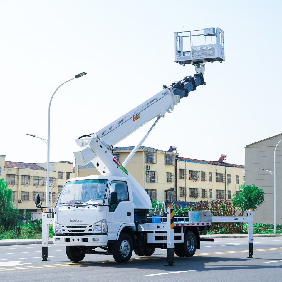 Национальный Ви подъемник с прямой стрелой, Исузу 30м подъемник на шасси, телескопический подъемник для высотных работ