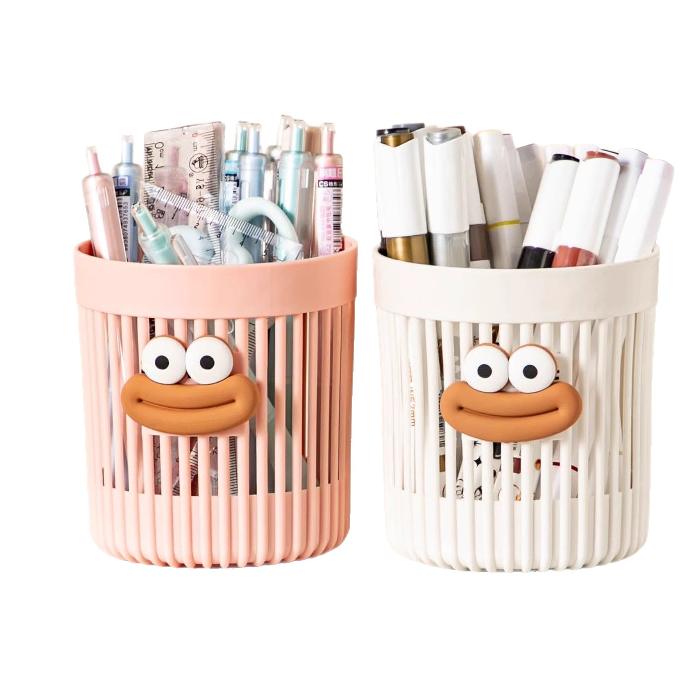 Large-Capacity Pen Holder with Big Mouth and Cute Cartoon Cute Desktop High-Value Student Stationery Office Makeup Brush Storage Holder