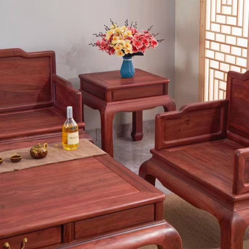 Mahogany Furniture Zambia Rosewood Solid Wood Ming Style Sofa 123 Nine-Piece Set New Chinese Style Living Room Sofa Combination
