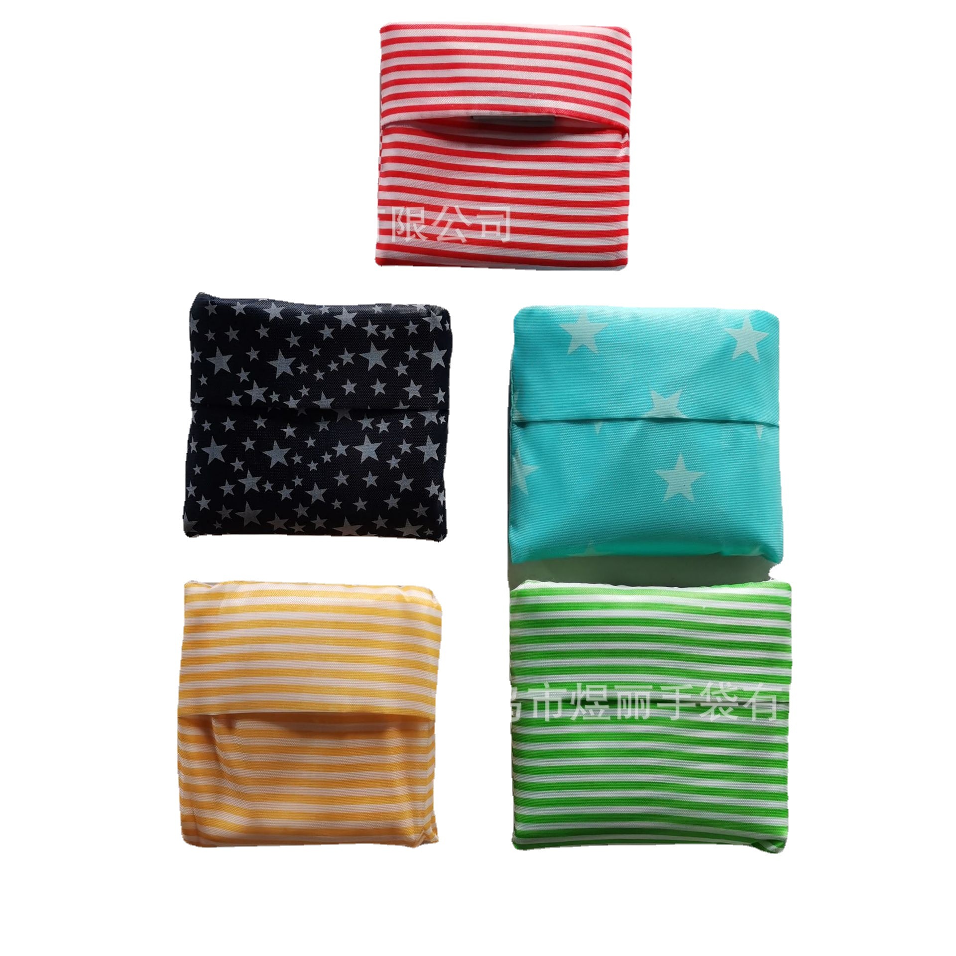 Large Quantity of In-Stock Square Strawberry Bags with Lids, Foldable Shoulder Bags, Supermarket Foldable Eco-Friendly Polyester Shopping Bags