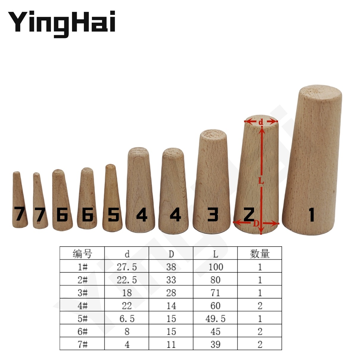 Cross-Border Hot-Selling 10-Pack Emergency Wooden Plugs, Tapered Yacht Hardware Accessories, Marine Wood Plug Processing