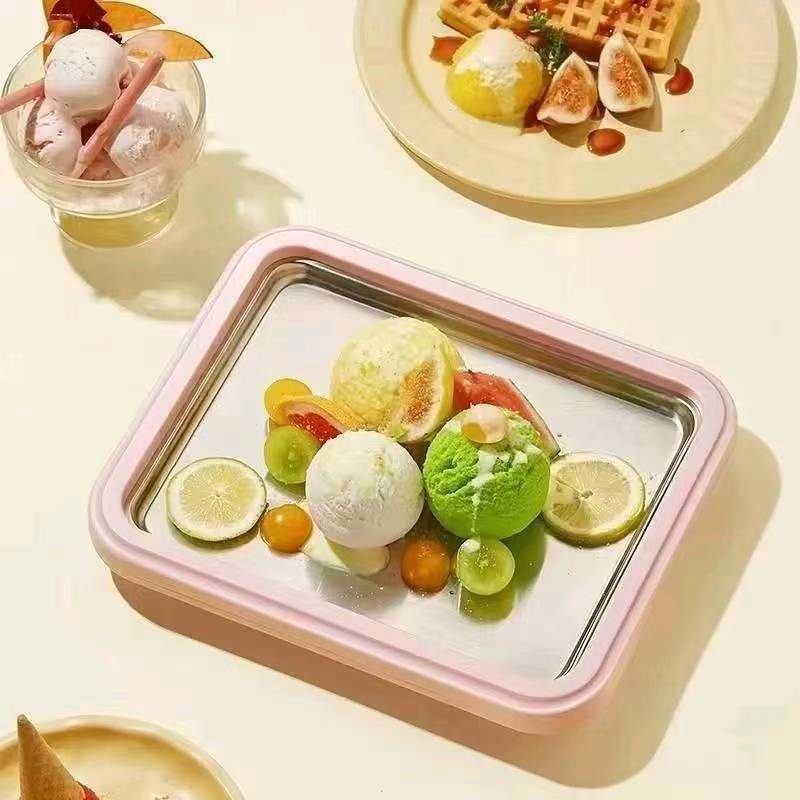 Home-Use Fried Ice Machine, Stainless Steel No-Electricity Ice Cream Maker, Shaved Ice Machine, Smoothie Maker