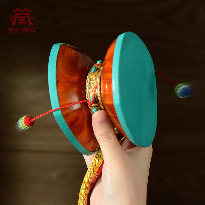 Imported from Nepal tambourine drum mulberry sheepskin Xizang square drum round drum pattern drum table top ornaments
