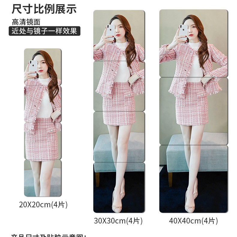 2mm High-Definition Bathroom Mirror Wall-Mounted Self-Adhesive Acrylic Soft Mirror Bathroom Sink Punch-Free Makeup Mirror