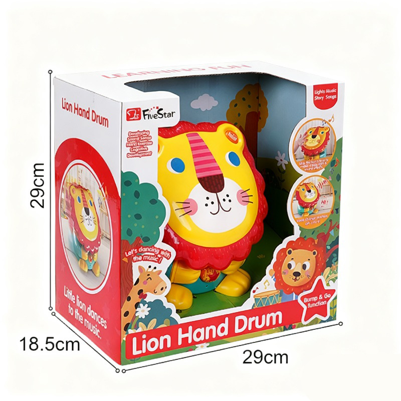 Cartoon Lion Drum Baby Pat Music Universal Walking Music Lion Kidsren's Musical Instrument Kidsren's Song Playing Hand Drum Toy