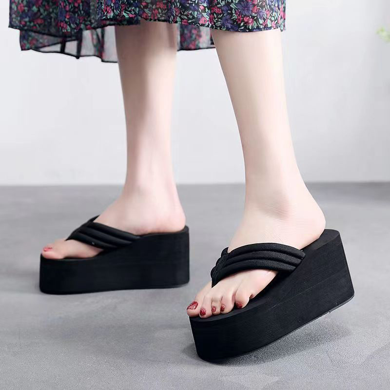 Super High Heel Women's Slippers Summer New Fashionable Outer Wear Sandals Thick Bottom Slippers Women's Non-Slip Flip Flops for Women