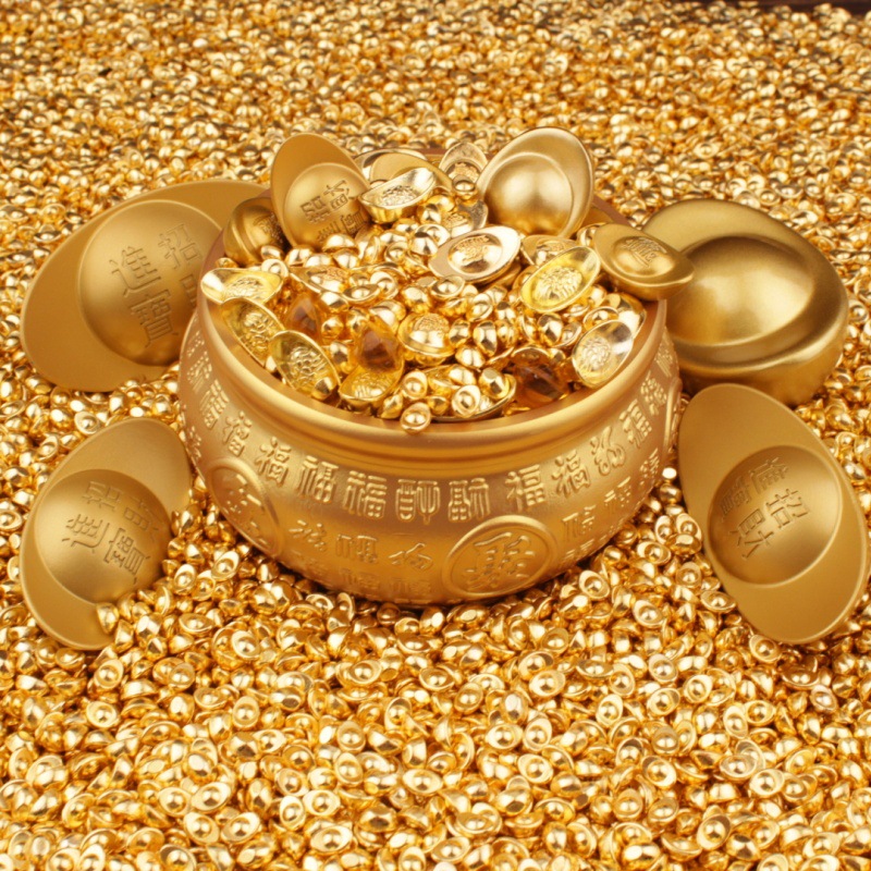 Gold Ingot Sand Gold Ingot Solid Ingot Ornaments to Attract Wealth Mini Small Ingot Crafts Cornucopia Treasure Photo Frame