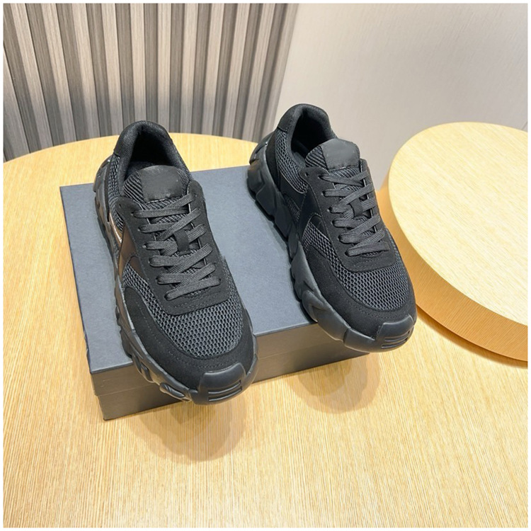 Dad Shoes Genuine Leather Mesh Fashion Trendy Thick-Soled Height-Increasing Sports Casual Trendy Brand 2024 Autumn European British Style