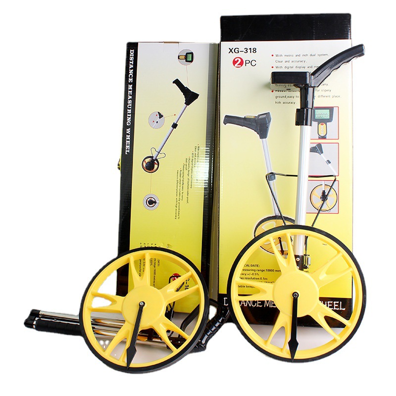 Hardware measuring tool meter meter hand-held mechanical distance measuring wheel size digital display folding hand push mu meter distance measuring wheel
