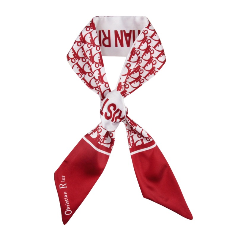 2023 New Headscarf Hair Band Retro Silk Scarf Women's Small Long Ribbon Ribbon Tie Hair Belt Tie Bag Summer Scarf