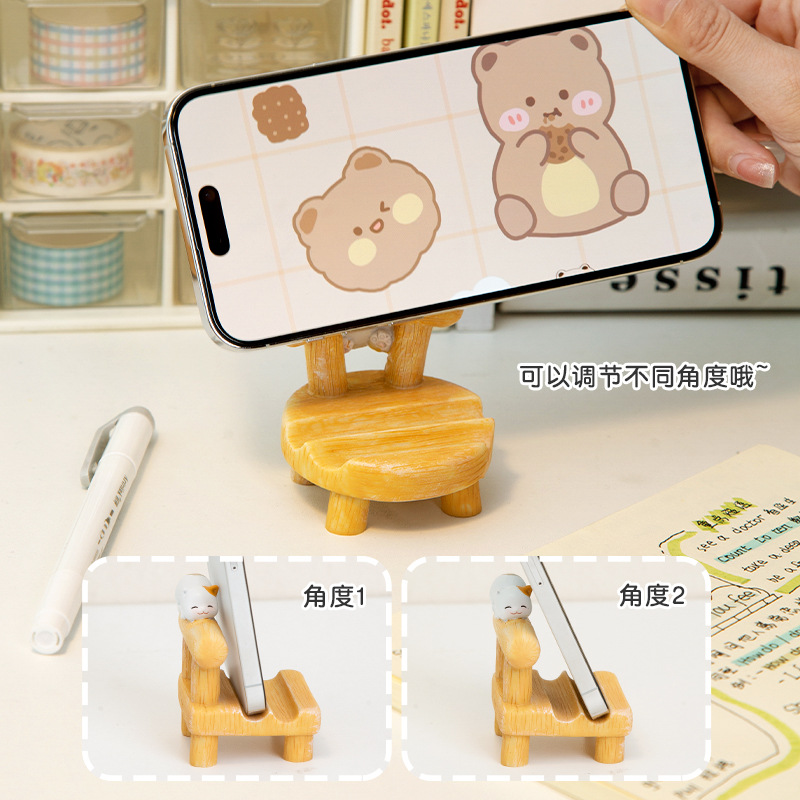 Kitten mobile phone desktop bracket Universal Universal fixed shelf cartoon cute creative ornaments shooting support frame