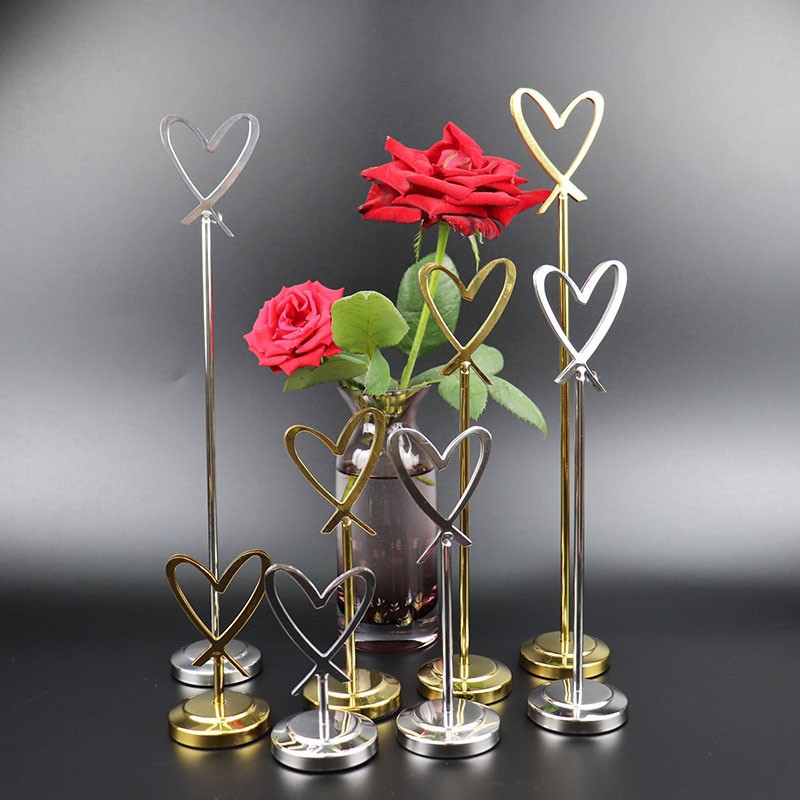 Stainless steel titanium gold plate rack plate holder hotel restaurant wedding table number plate table card seat card holder