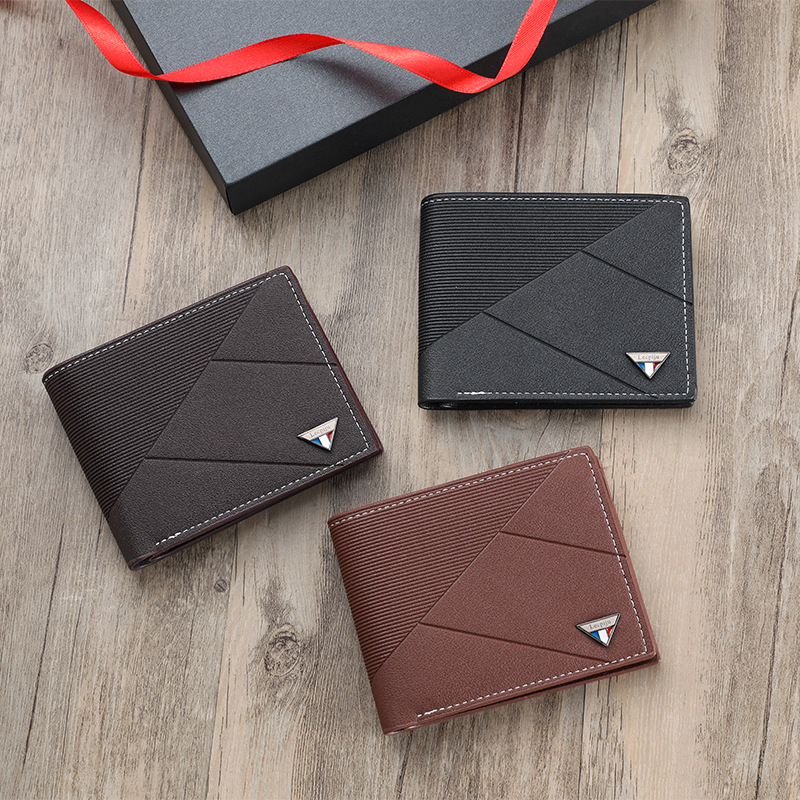 2024 Men's Wallet Short Fashion Trend Casual Card Holder Zipper Driver's License Wallet Large Capacity Portable Wallet