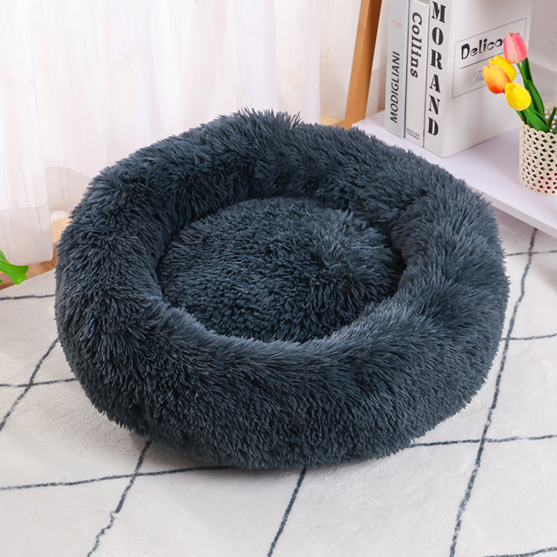 Winter Cat Bed, Autumn and Winter Warm Bed, Plush Dog Bed, Round Cat Bed, Dog Mat, Deep Sleep Cat Bed