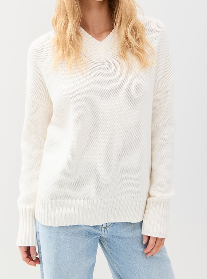 Amazon Women's Clothing Order Production and Processing Customization, See Picture Pattern Making, V Neck Thick Woolen Sweater, Dalang Sweater Manufacturer