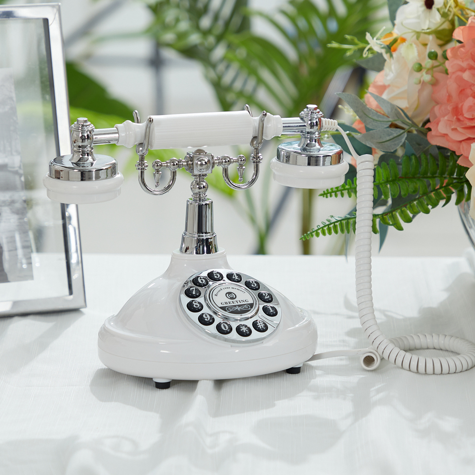 Wedding party DIY audio message book phone retro hotel phone message antique button cross-border wholesale