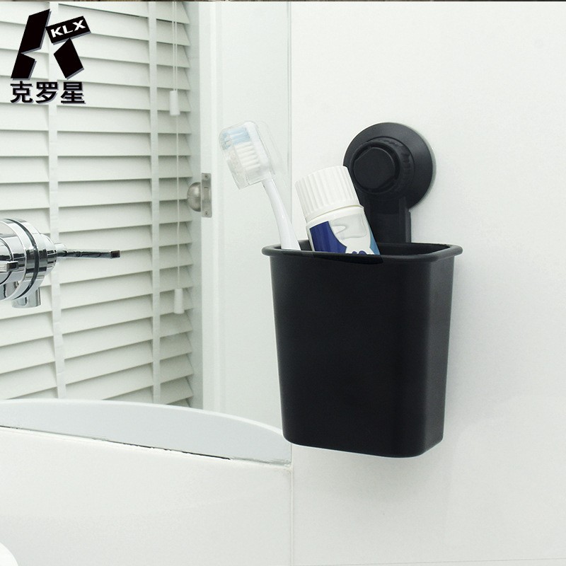 Suction Cup Toothbrush Holder Wall-Mounted Toothbrush Rack Bathroom Toilet Toothpaste Toothbrush Holder No-Drill Wall-Mounted Storage