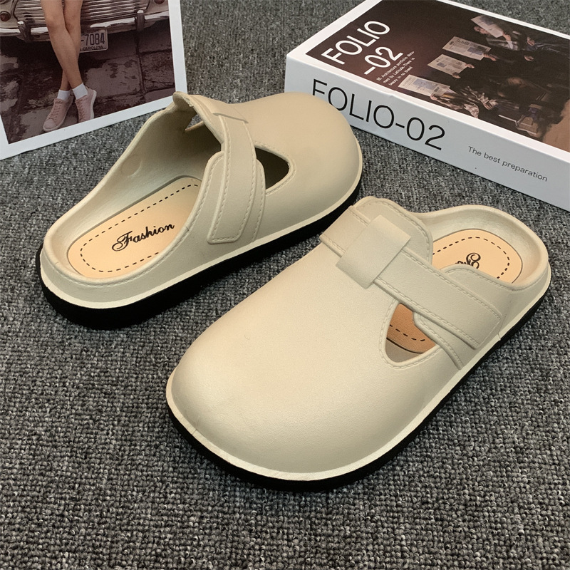 Baotou Half Slippers Factory Wholesale Flats for Women Spring and Summer Simple Style Comfortable and Lightweight Lazy Outer Wear Flats Clogs