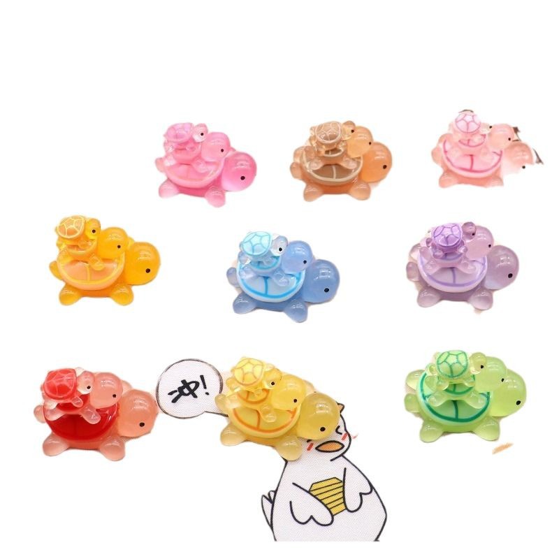 New creative cute luminous mini resin small turtle ornaments fluorescent turtle micro landscape DIY fish tank decoration
