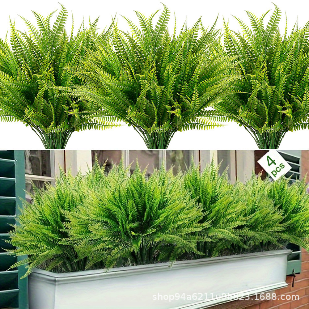 Перекрестное искусственное растение, 7-зубчатая ветка, пластиковые зеленые листья